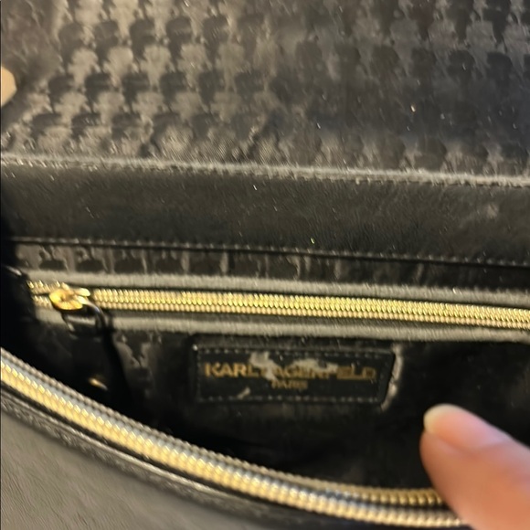Karl Lagerfeld Black Crossbody Bag with Gold Chain and a little love. - Picture 10 of 10